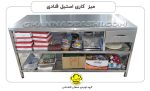 میز کار قنادی|میز کار شیرینی پزی|میزکار استیل|میزکار کارگاه قنادی|میز تمام استیل |میز باقلوا| میز شیرینی|میز خمیر قنادباشی